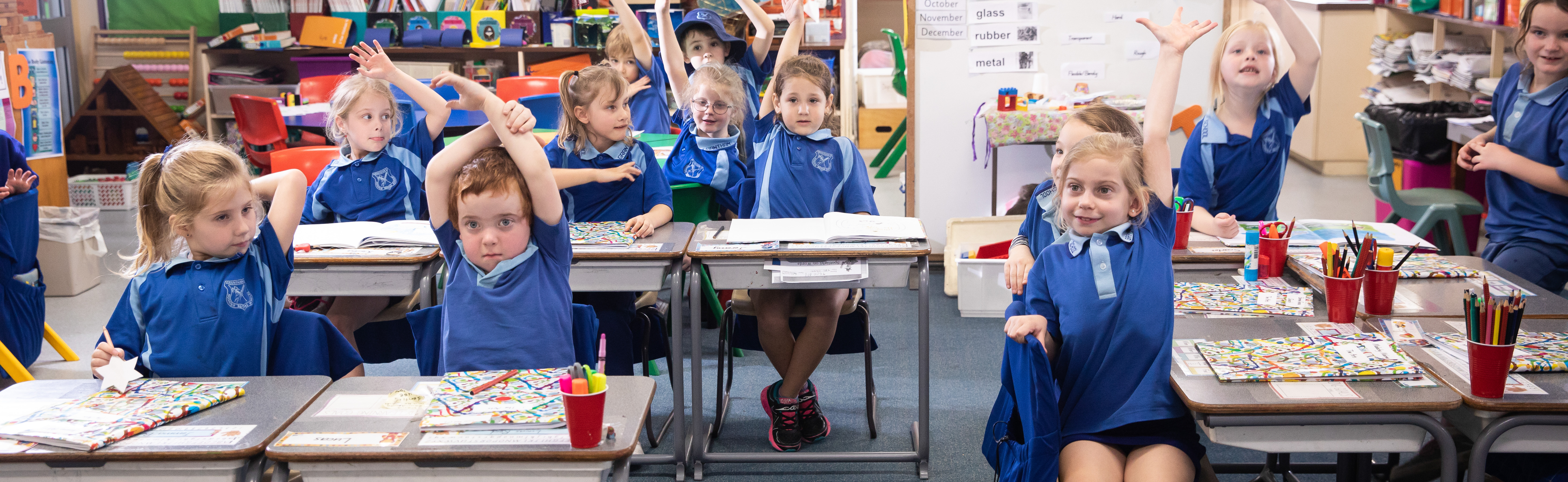 Primary school children in classroom