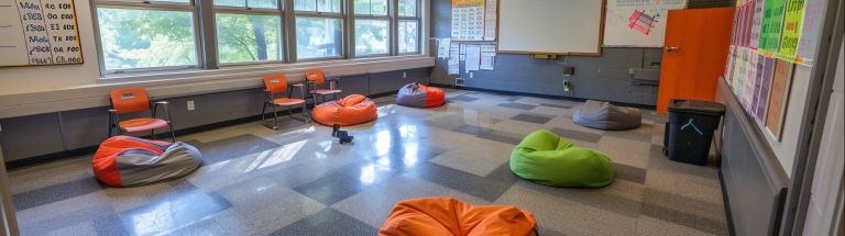bean bags in a class room