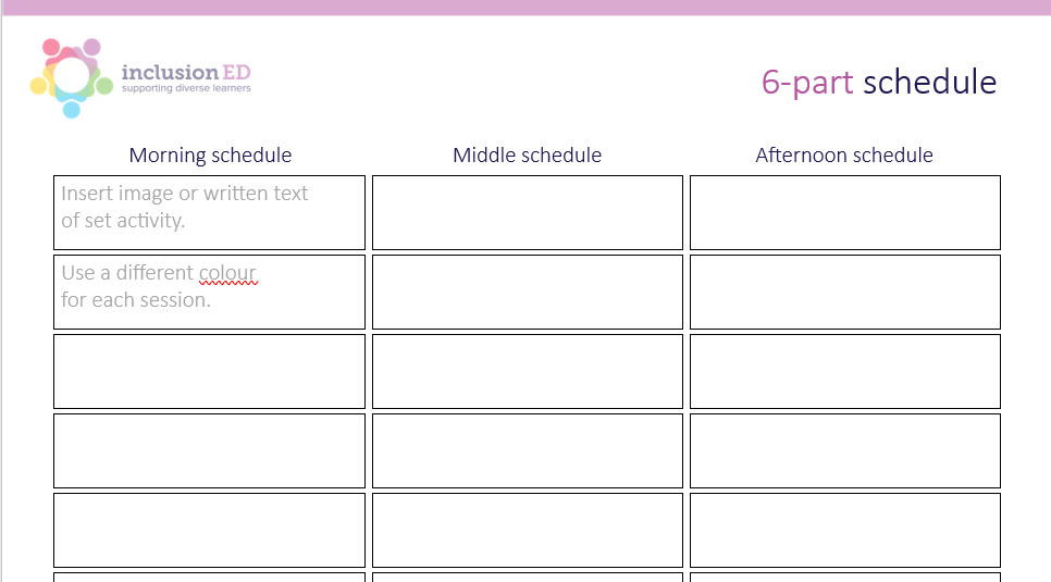 6 part schedule