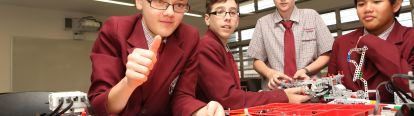 Students work as a group to solve problems
